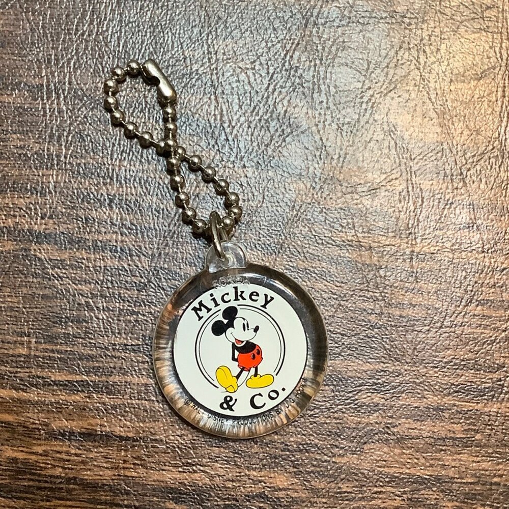 Vintage Disney Mickey Mouse & Co.‎ Glass Backpack Purse Charm Keychain J.G. Hook